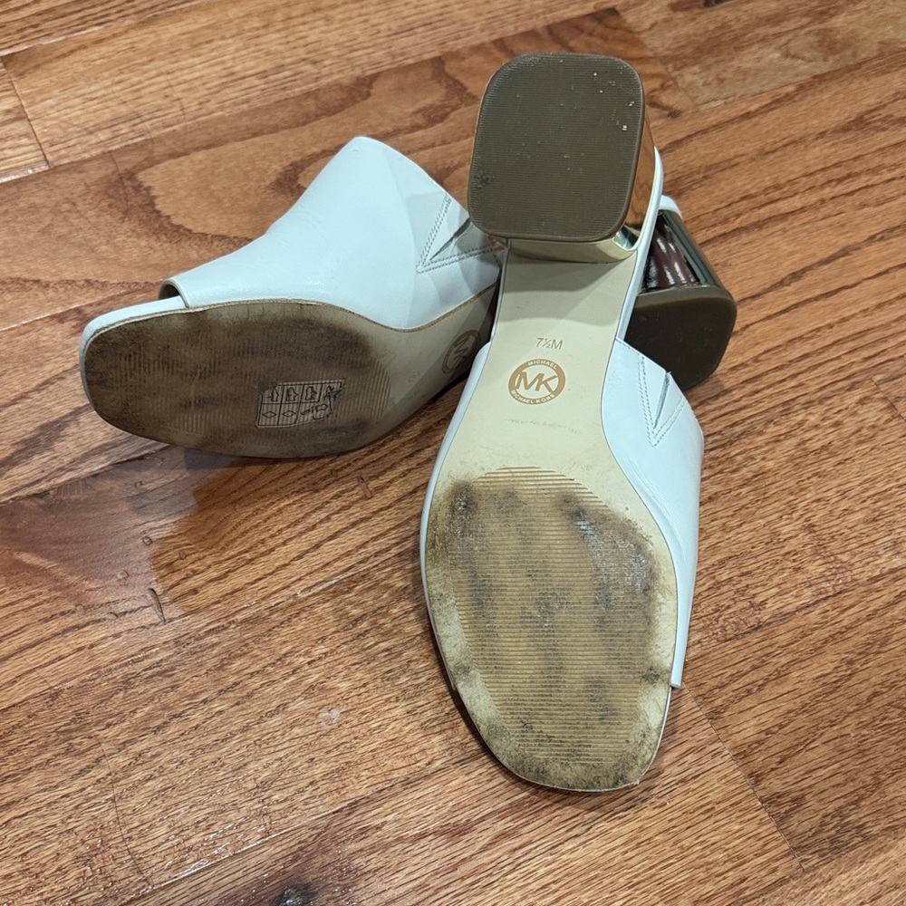 Michael Kors Cream and Gold Mules - Picture 3 of 4